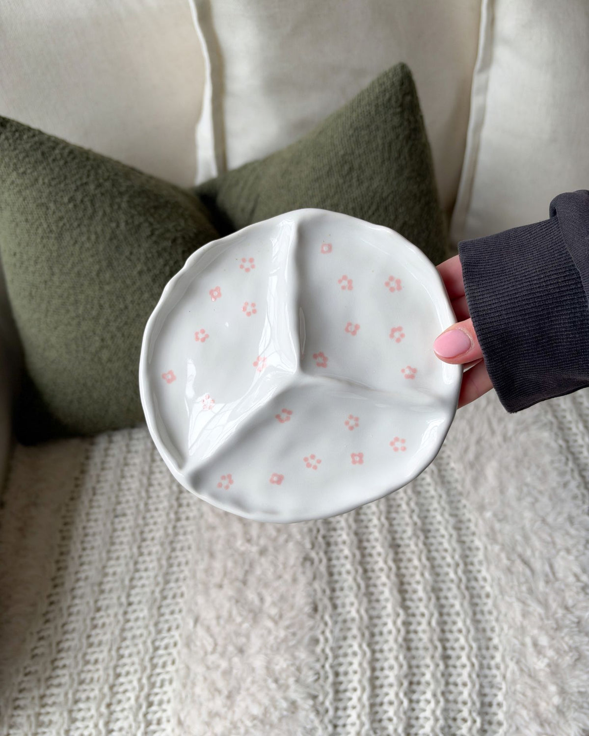 blush pink blossom snack plate